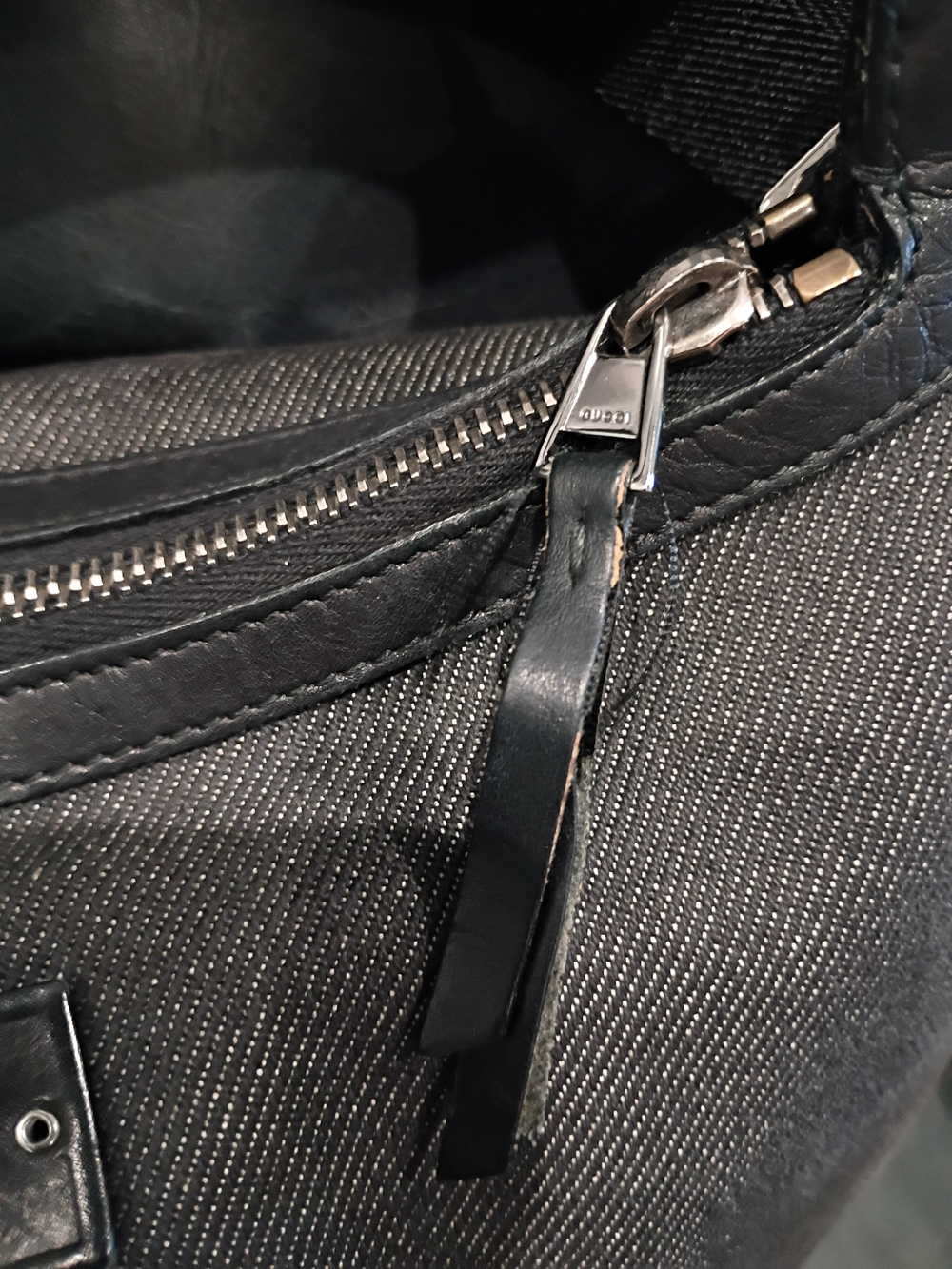 Gucci Black Canvas Hobo Shoulder Bag with Silver Hardware - Picture 7 of 13